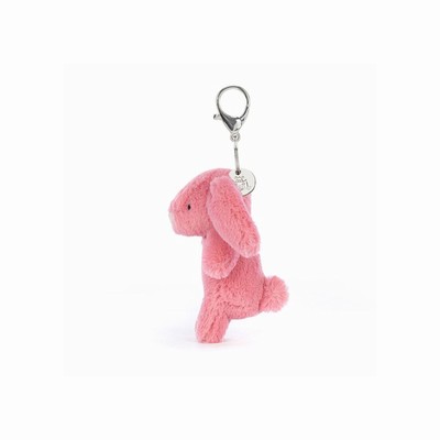 Jellycat Bashful Bunny Pink Bag Charm Australia | 641925CMJ